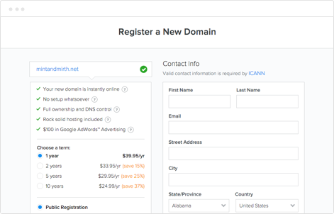 Domains and Registration