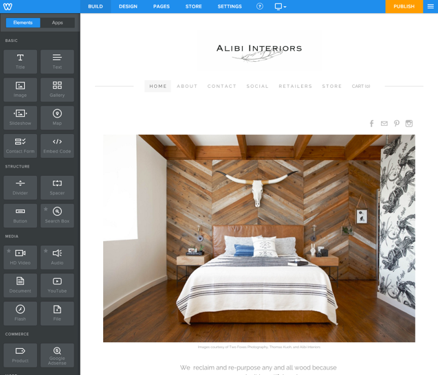 Features Website Builder - Alibi Interiors